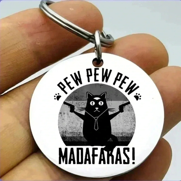 Kitty Cat killer Hot Funny pew Keychain - Picture 1 of 1